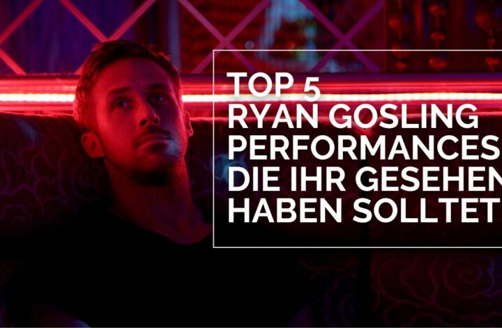 Titelbild zu Top 5 Ryan Gosling Performances: Ryan Gosling sitzt in einer Nische in einem Club. Das Licht ist rötlich und somit ist sein Gesicht auch rot beleuchtet.