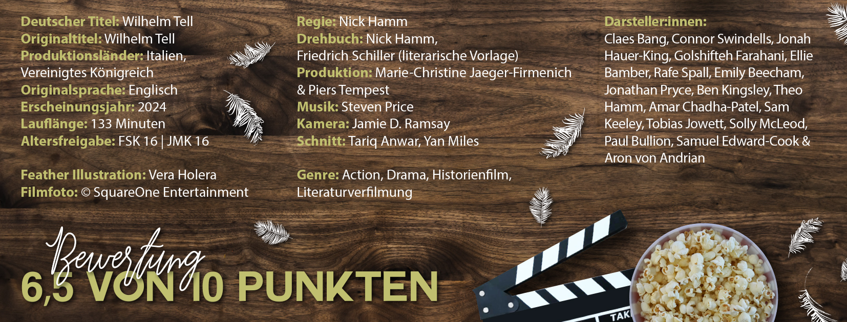 Das Bild listet Cast und Crew des Films "Wilhelm Tell" auf