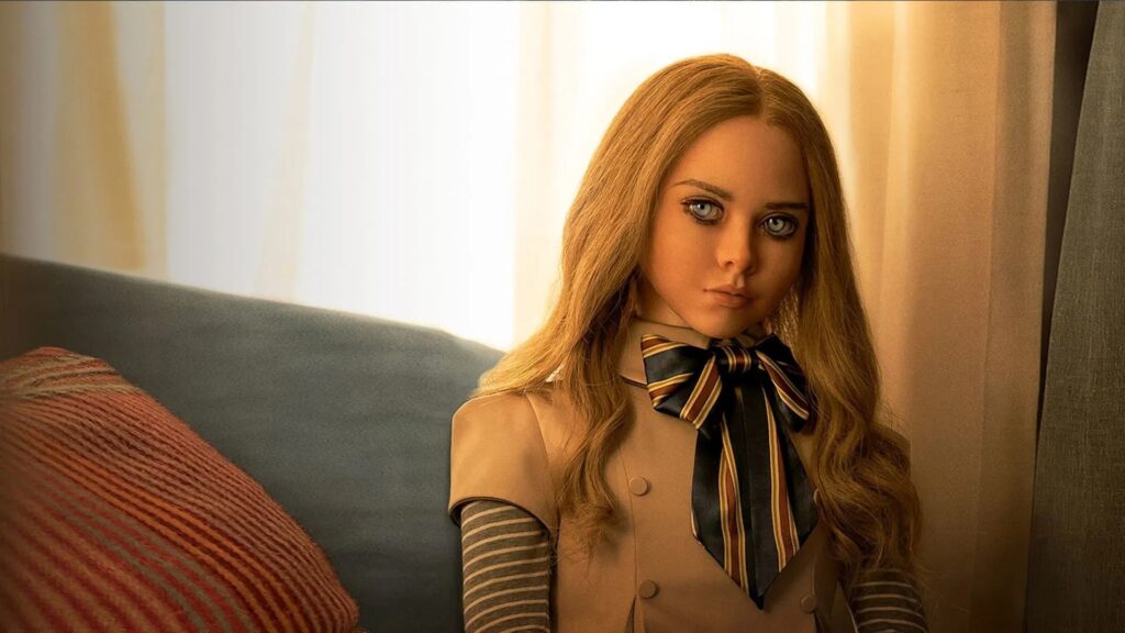 Das Bild zeigt Amie Donald in ihrer Rolle als Roboter M3GAN | Media Monday #742