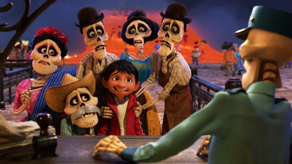 Miguel und seine Familie als Skelette aus dem Film Coco | Die 5 besten Halloween-Filme ohne Horror