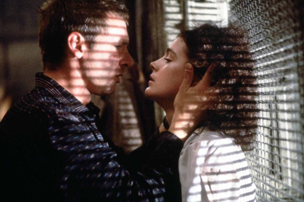 Das Bild zeigt Deckard (Harrison Ford, links) und Rachael (Sean Young) aus dem Film "Blade Runner" | Media Monday #754