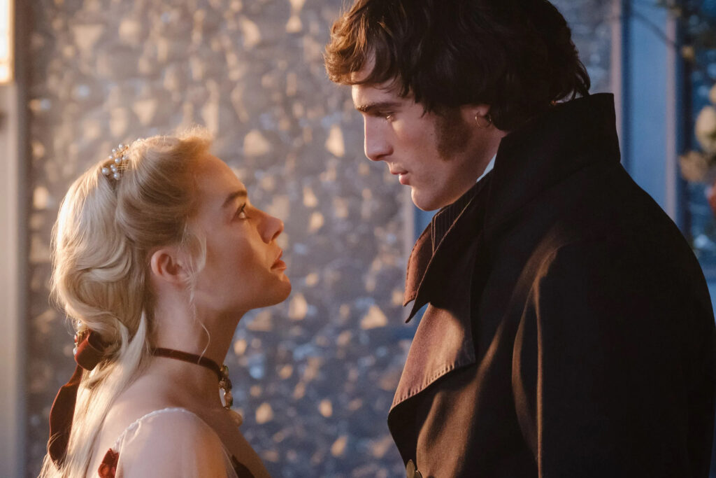 Das Bild zeigt Margot Robbie und Jacob Elordi im Film "Wuthering Heights" | Media Monday #761