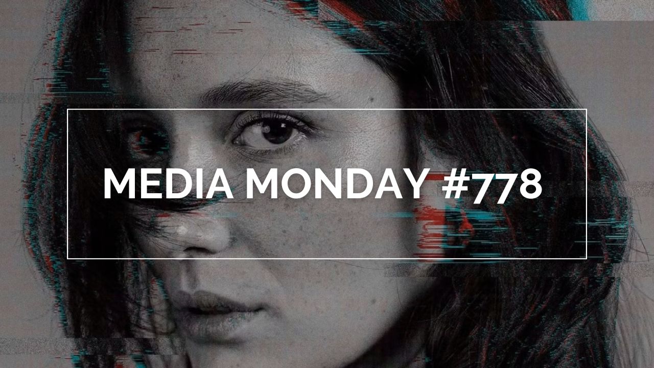 Nahaufnahme von Juliette Gariépy aus Red Rooms, deren Gesicht von roten und blauen Glitch‑Effekten überlagert wird; im Zentrum befindet sich ein weißer Rahmen mit der Aufschrift ‚MEDIA MONDAY #778‘.